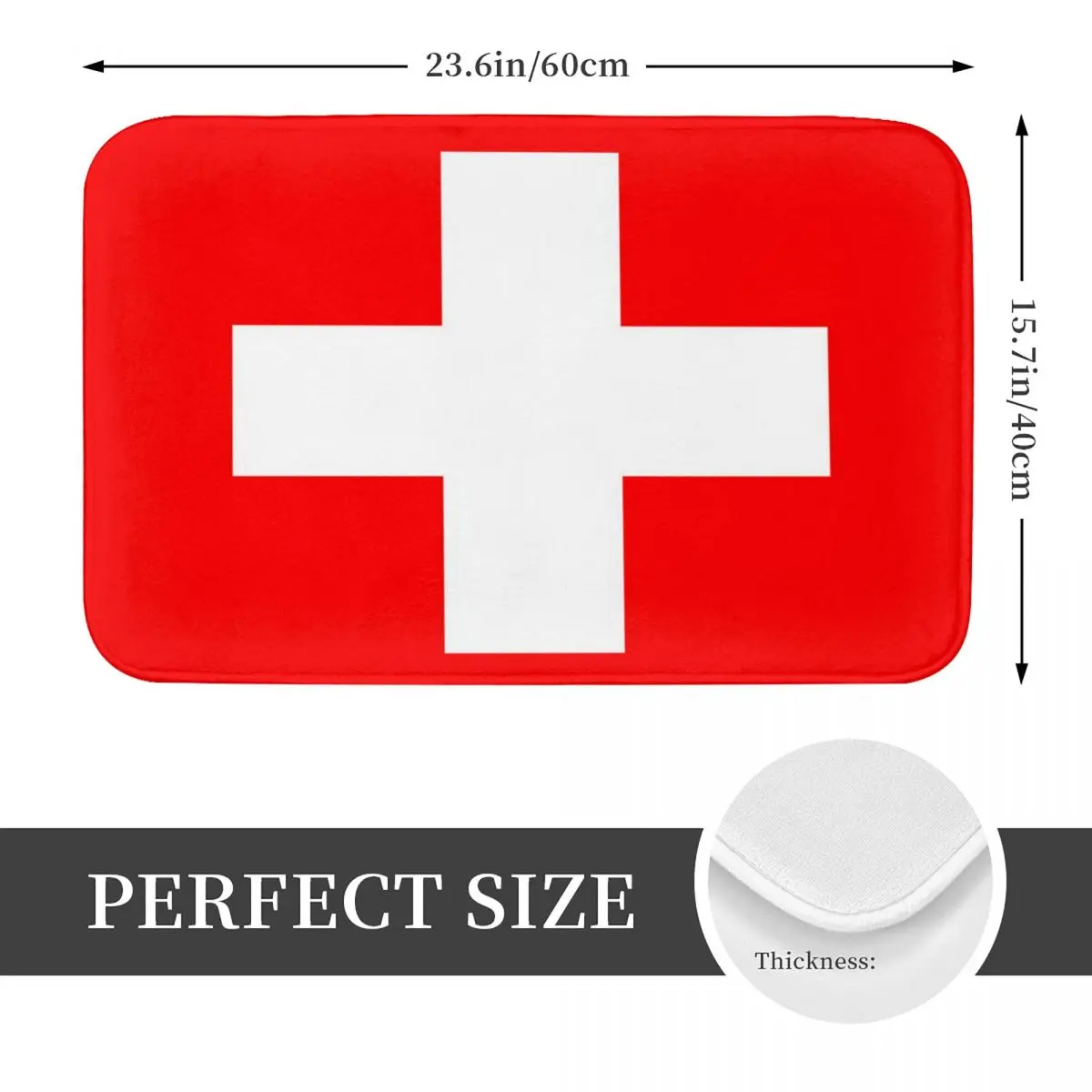 Swiss Switzerland Flag Anti-slip Doormat Floor Mat Sand Scraping Carpet Rug for Kitchen Entrance Home Balcony Footpad Mats