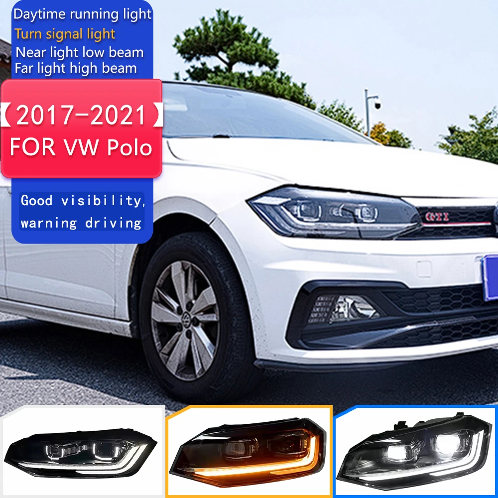 

Car Lights for VW Polo LED Headlight Projector Lens 2017-2021 Vento Head Lamp Dynamic Signal DRL Automotive Accessories