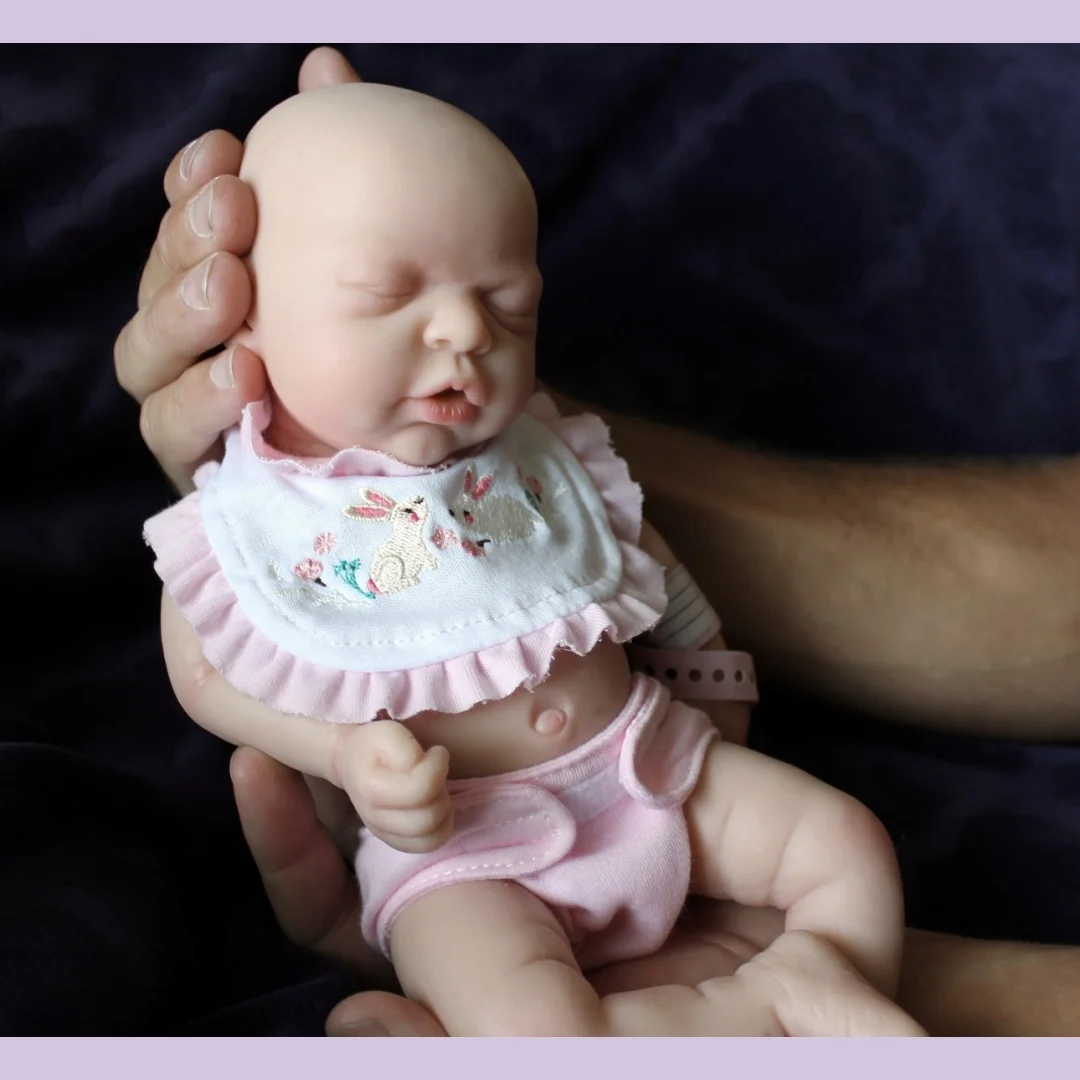 13-calowe Malowane i Niepomalowane Lalki Reborn Dziewczynki z Otwartymi Ustami, Wykonane z Solidnego Silikonu, Miękkie w Dotyku, Ręcznie Robione, Idealne na Prezent dla Noworodka