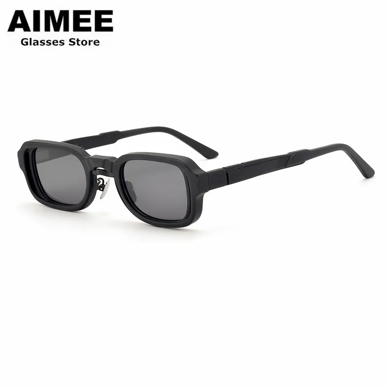 Men's Retro Square Personality Sunglasses Women Big Face UV Protection Drving Sun Glasses Acetate Optical Blue Light Eyeglasses