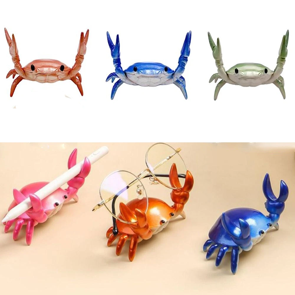 

Funny Cute Crab Pen Holder Weightlifting Crabs Pen Holder Stand Bracket Storage Pen Rack for Kids Back to School Graduation Gift