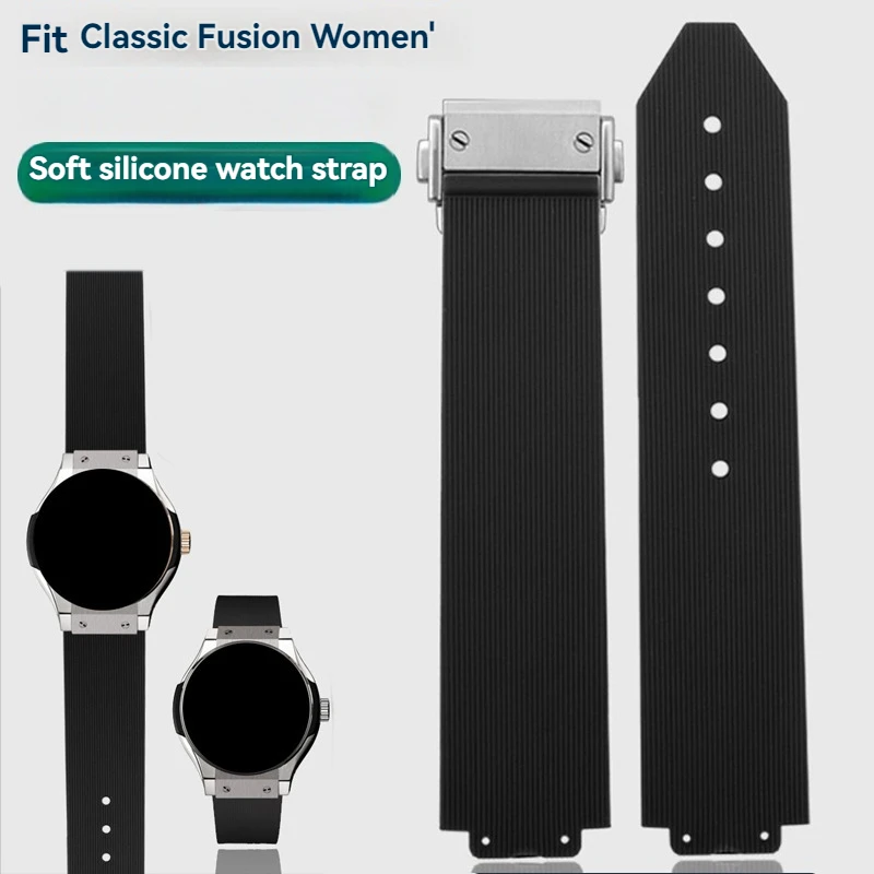 20*13mm convex joint silicone rubber strap with screwdriver black brown white women watchband For HUBLOT Big Bang classic fusion