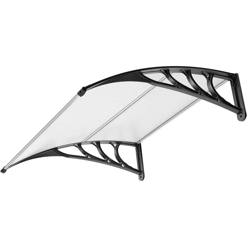 

40 x 40 Transparent Window Door Awning with Black Bracket