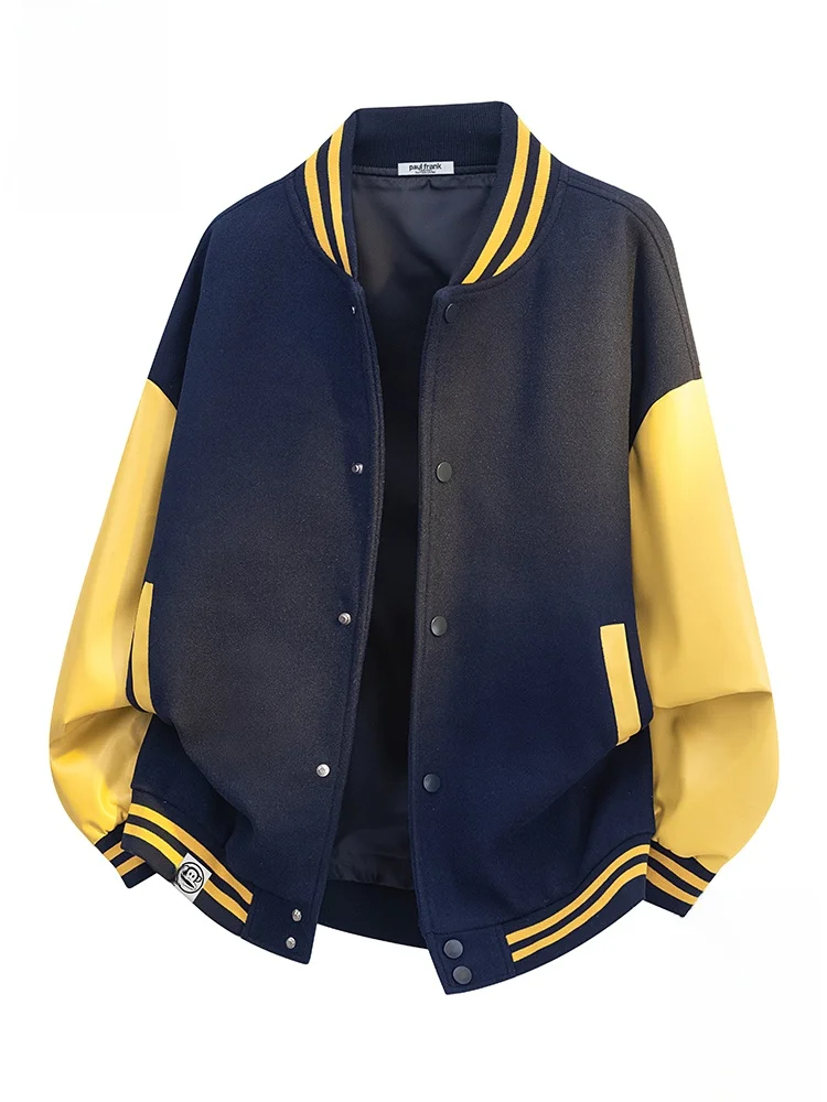 

PaulFrank Monkey Loose Fit Flight Jaet Men's Autumn Season Color Blo Collar Stand up Outerwear Casual Sle Polyester Fiber