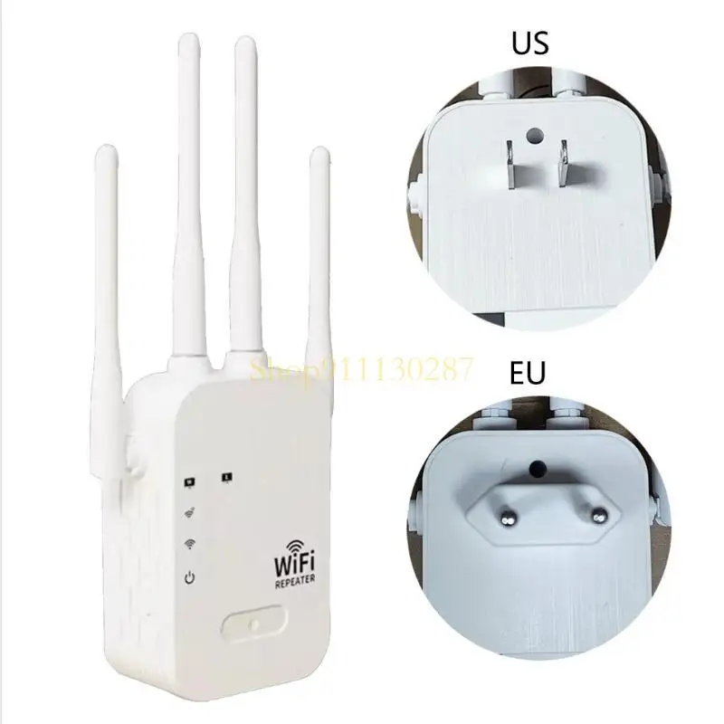 J1HC 100Mbps WiFi مكرر WiFi Router 2 في 1 2.4 جيجا هرتز +5 جيجا هرتز موسع 4 هوائي