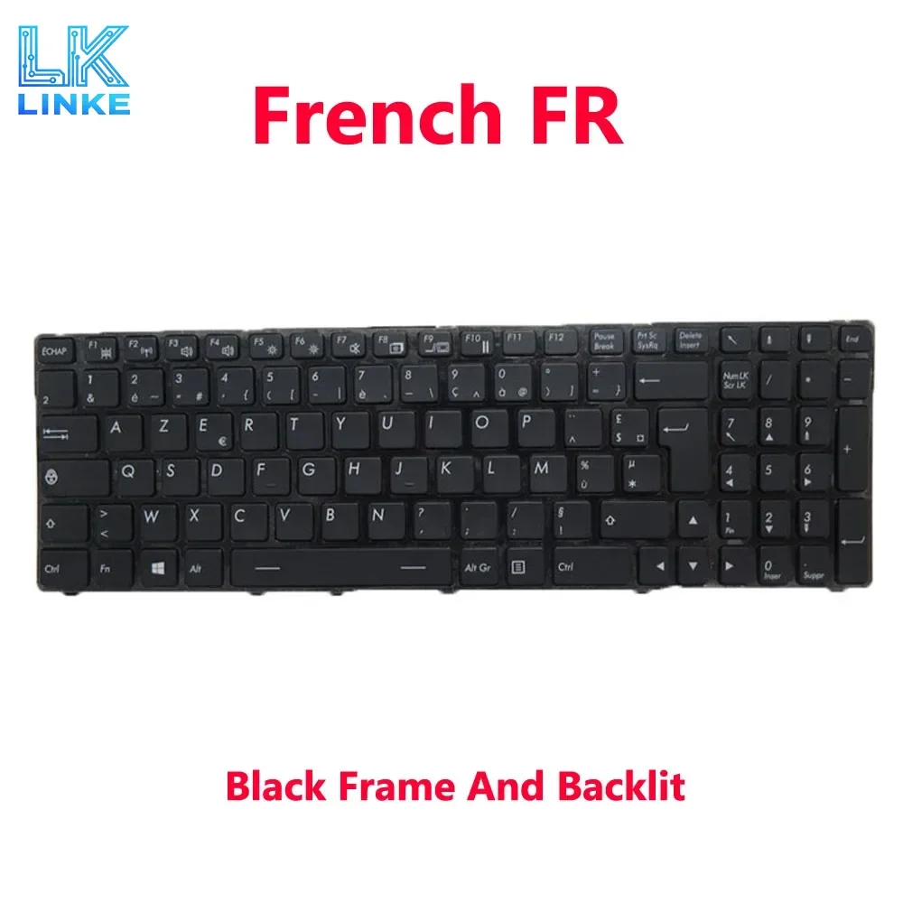 Laptop Backlit US UK FR X500 Keyboard For Getac X500 G1 G2 X500G1 X500G2 V111418BK1 English US French FR United Kingdom UK Frame
