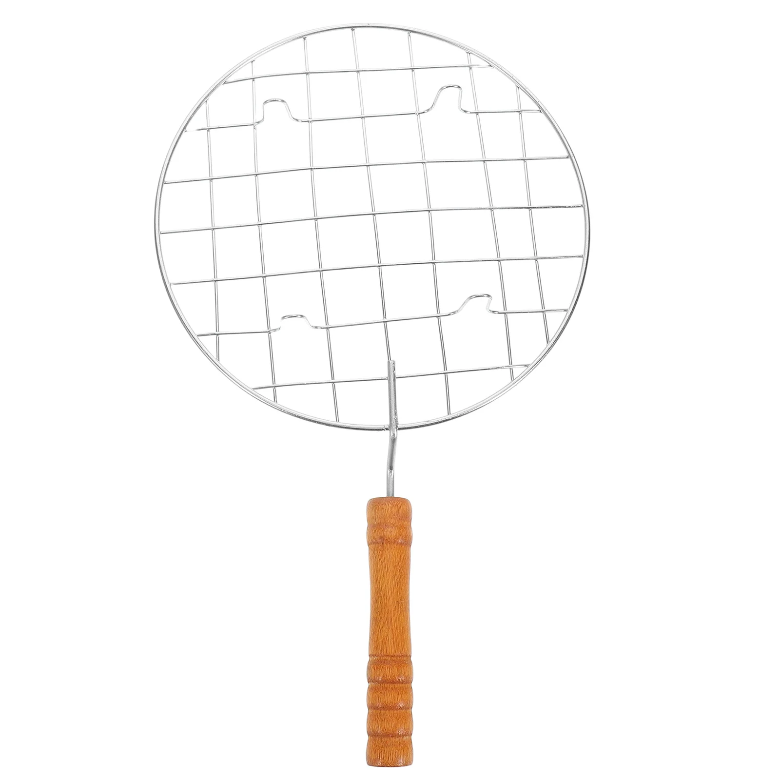 

Round Stainless Steel BBQ Grill Net Durable Handle Outdoor Camping Tools Picnic Mesh Design Prevents Food Falling Ideal For Fish