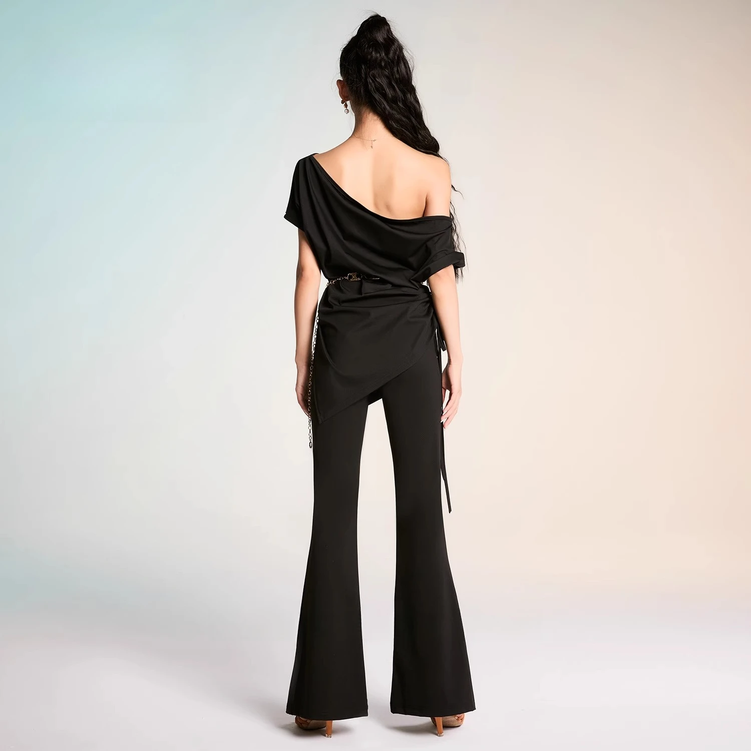 英国ラテンダンスドレス女性用非対称オーバーサイズトップエレガント練習パフォーマンスウェア社交ダンス衣装