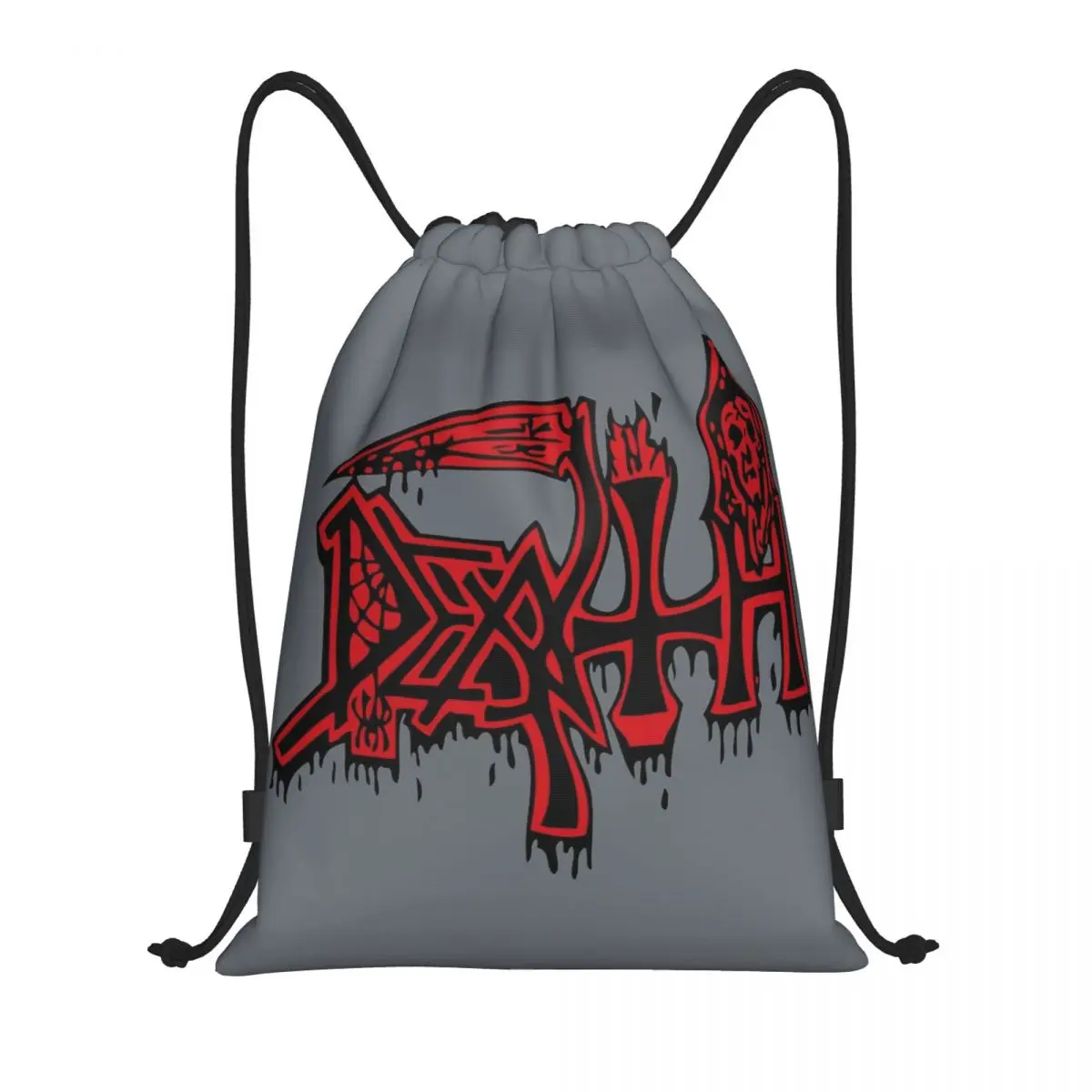 Death Band Drawstring Mochila, Ginásio Esportes, Resistente à água, Metal Music String Bags para Exercício