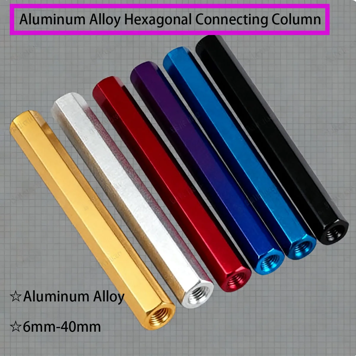 

6mm-40mm Aluminium Alloy Hex Standoff Spacer - Hexagon Stud Screw Nut with Female Threaded Sleeving