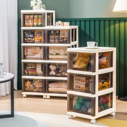 Drawer storage cabinet Household snacks Living room storage box Multi-layer plastic finishing crack storage cabinet