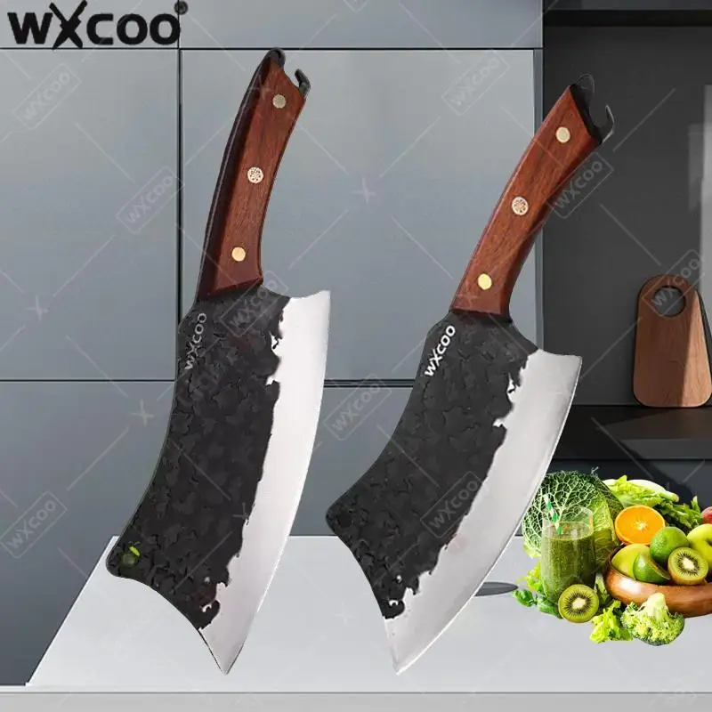 WXCOO Multifunctional Forged Kitchen Knife Chinese Chopping Knife Sharp Slicing Knife Meat Cleaver Boning Kitchen Accessori