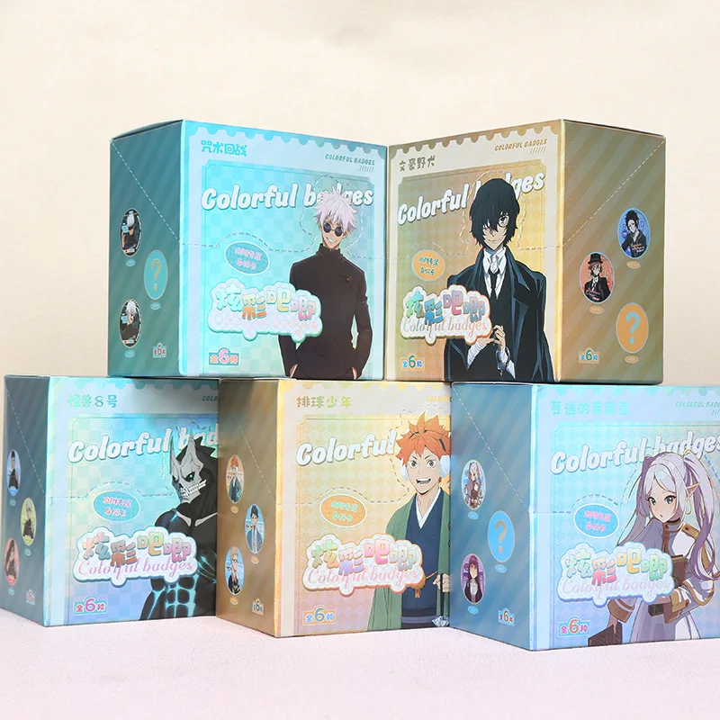 

6pcs/set Multiple anime collections Iron badge backpack clothes brooch hanging decoration Toys Collection Gifts boxed