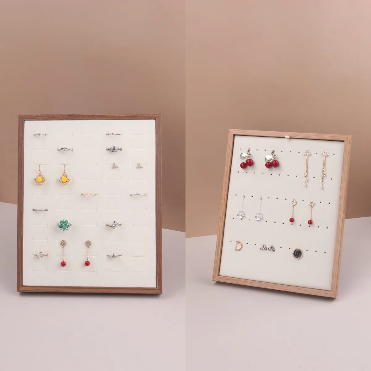 Foldable Wooden Necklace Ring Earrings Jewelry Display Rack Jewelry Jewelry Bracelet Display Tray