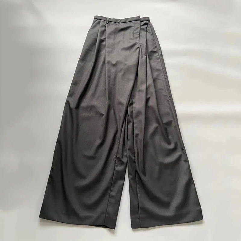 Women's high-waisted wide-legged pants, casual loose trailing pants, fashionable versatile pants, fall, new, 2024, y2k