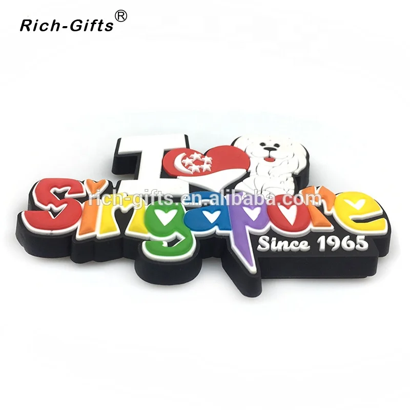 PVC Singapore Tourist Souvenir, Custom Word Magnets, Personalized, New Design, 2018