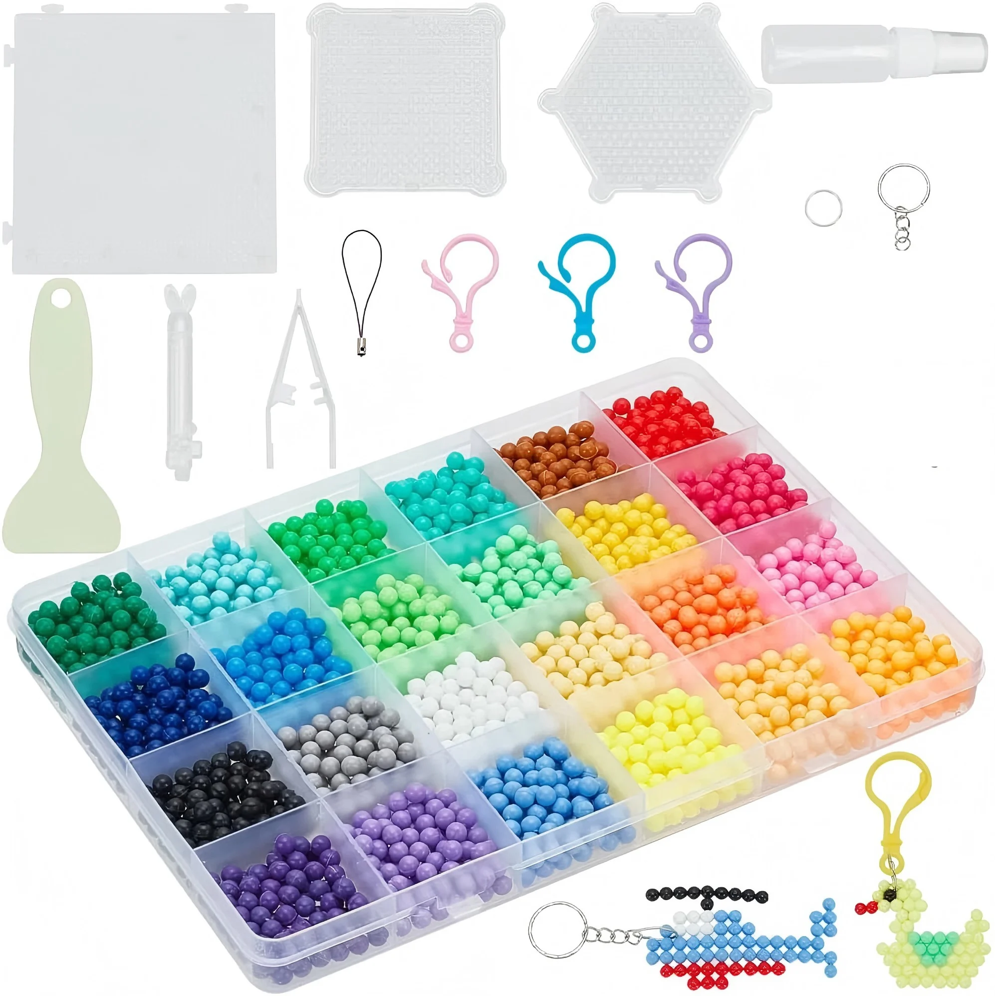 

DIY 24 Colors Fuse Beads Kit Hama Beads Water Perlers Beads Bulk Water Magic Bead for Crafts DIY Christmas Birthday Gift Toys
