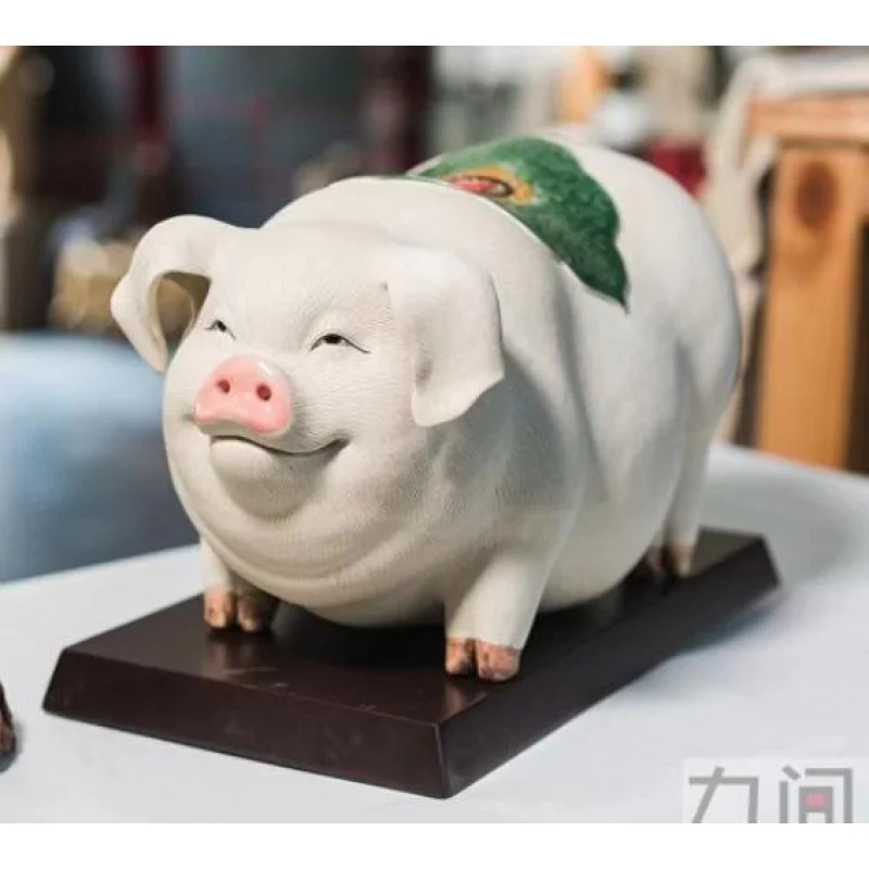 Ceramic pig everything lu fortune Zodiac pig places luxury Animal Sculpture New Year goods gift Shiwan doll living room porc