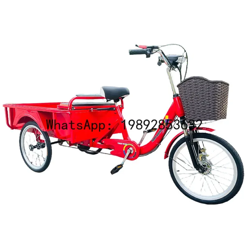 D4-8 assists the tricycle elderly pedal electric human leisure stall bicycle