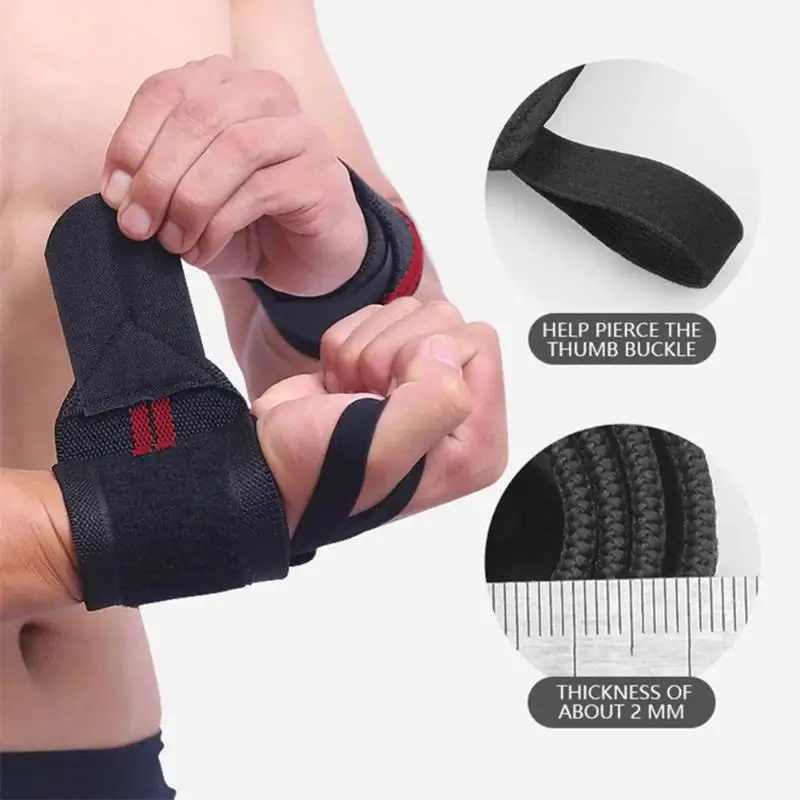 1 زوج اللياقة البدنية المعصم دعم معصمه رياضة رفع الأثقال يلتف ضمادة معصمه الرياضية