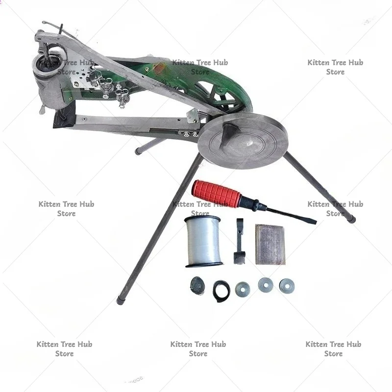 Small leather shoe sewing machine, hand-cranked repair and sewing shoes machine, old-fashioned manual shoe patching machine