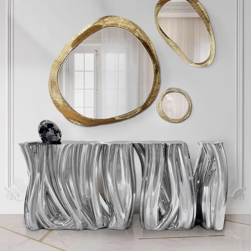 Long Narrow Table Designer Furniture Side View Table Light Luxury against the Wall Console High Sense Console Tables