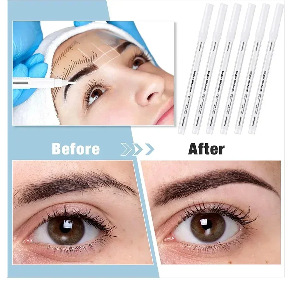 Confezione sterilizzata monouso con pennarello per pelle da 10 pezzi con righello chirurgia medica trucco permanente tatuaggio corpo piercing Scribe