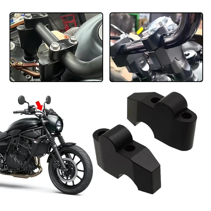 

2024 Motorcycle Riser Handlebar Handlebar Mount Risers Clamp Fit For Kawasaki Eliminator500 Eliminator400 Eliminator 400 500