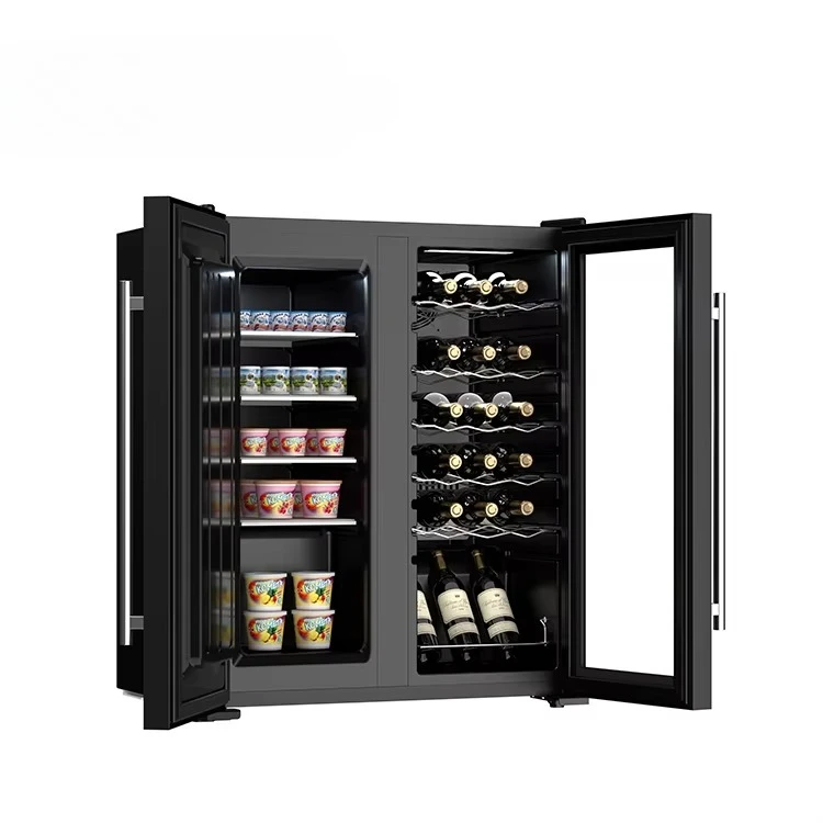 

18 Bottles Sub Zero Wine Fridge Double Door Wine and Beverage Refrigerator Compressor Wine and Beverage Cooler