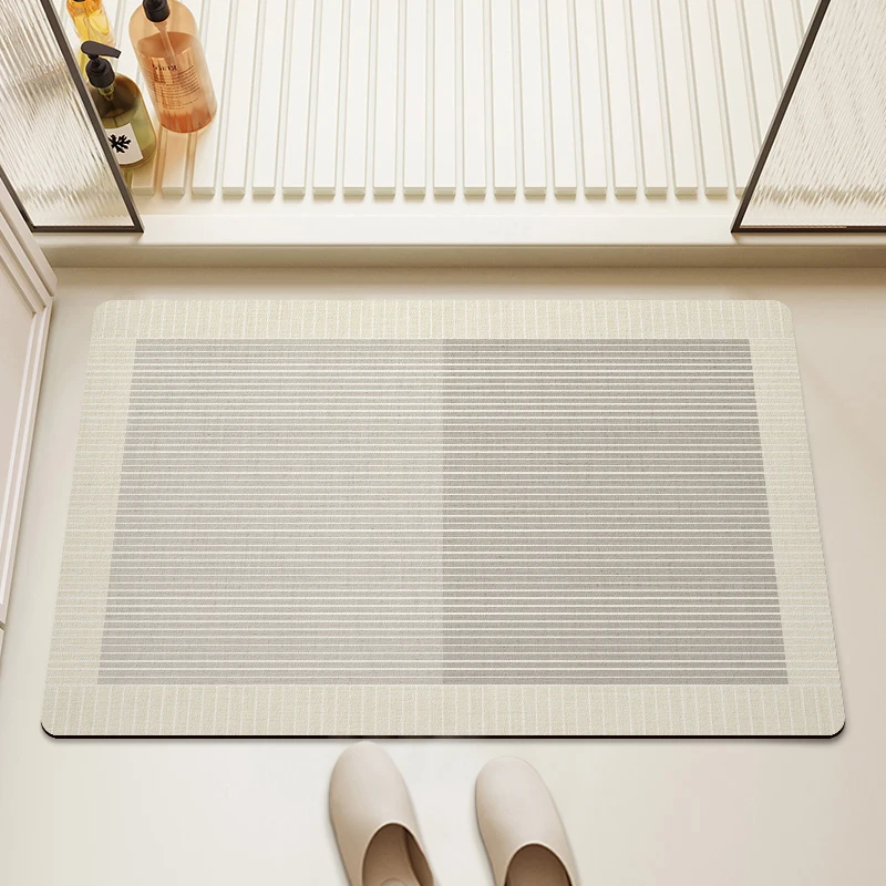 

Water Absorbent Non-Slip Floor Mats, Toilet Bath Carpet, Striped Rug, Shower Room, Washing Table Area Rugs, Bathroom Mat, Water
