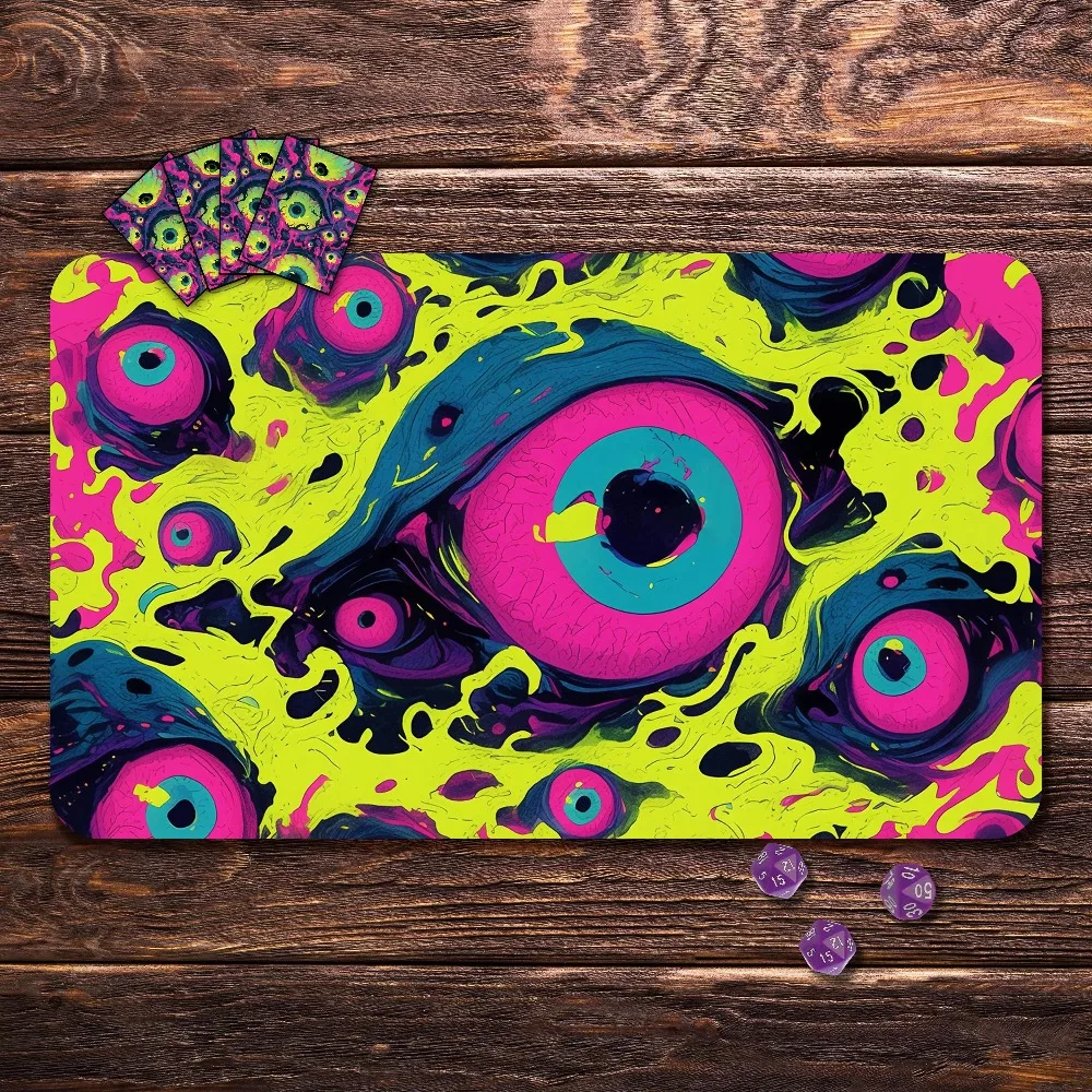 Playmat, Board Game Mat for TCG, Horror Eyeball  Trading Card Games alfombrillas para escritorio tapis de souris