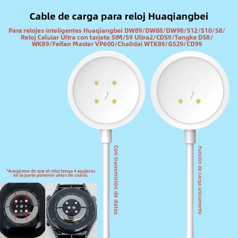 Cargador para Reloj Inteligente Huaqiangbei DW89 DW88 DW98 S12 S10 S8 Cellular Watch Ultra S9 Ultra2 CDS9 DS8 WK89 VP600 WTK89 GS29 CD99