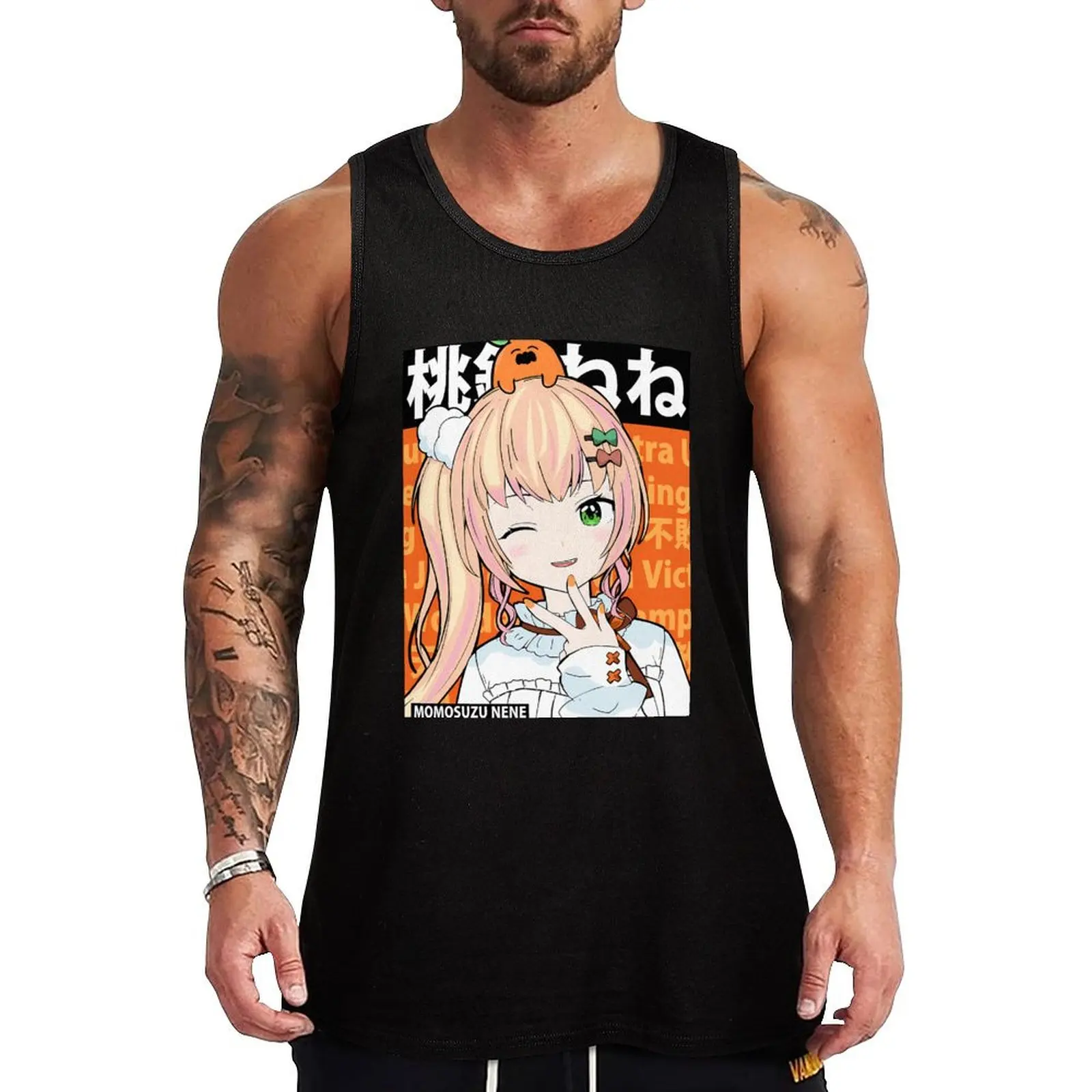 Hololive Momosuzu Nene Super Nenechi Tank Top T-shirt male Sports shirt man gym men