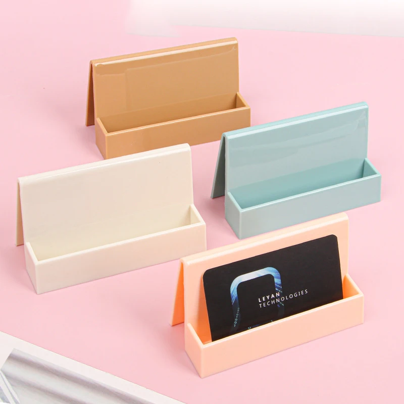 Business Name Storage Card Display Stand Business Card Holder Rack Card Box Creative Solid Color Simple Convenient Card Storage