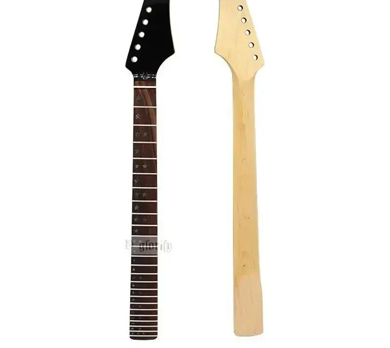 

6-string 24-fret neck for electric guitar, matte finish, DIY, with maple fingerboard and star inlays, guitar neck modification a