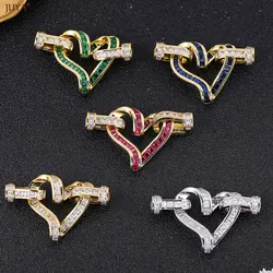 JUYA Natural Zircon Clasps Fastener Silver Gold Plated Connector For DIY Needleworks Pearls Jewelry Making Supplies Accessories