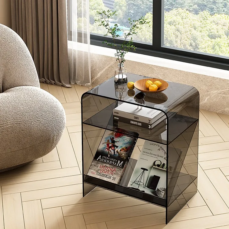 Acrylic transparent ins minimalist style small household movable tea side table living room sofa corner a few bedside tables