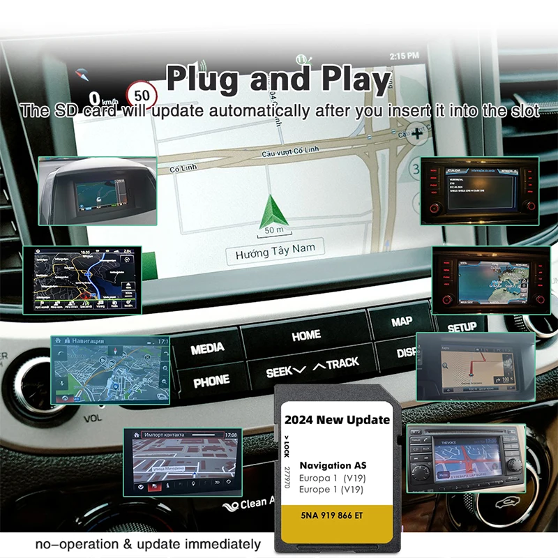 SD Card Update for VW Navigation AS Europa 2024 Version AS V19 Navi System MIB2 with Free Anti Fog Flim