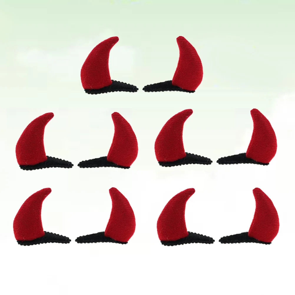 

10Pcs Horn Hair Clips Lightweight Durable Halloween Headwear Fashion Party Hair Accessories for Kids