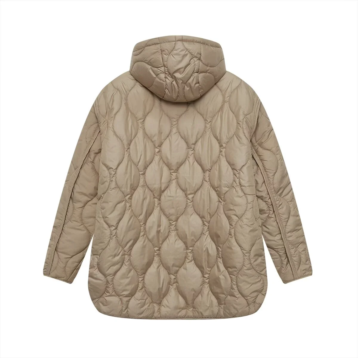 เสื้อแจ็คเก็ตผ้าฝ้ายแขนยาวมีฮู้ดทรงหลวมตกแต่งกระเป๋าทรงเพชรแฟชั่นลำลองสำหรับผู้หญิงใหม่ประจำฤดูใบไม้ร่วงปี 2025