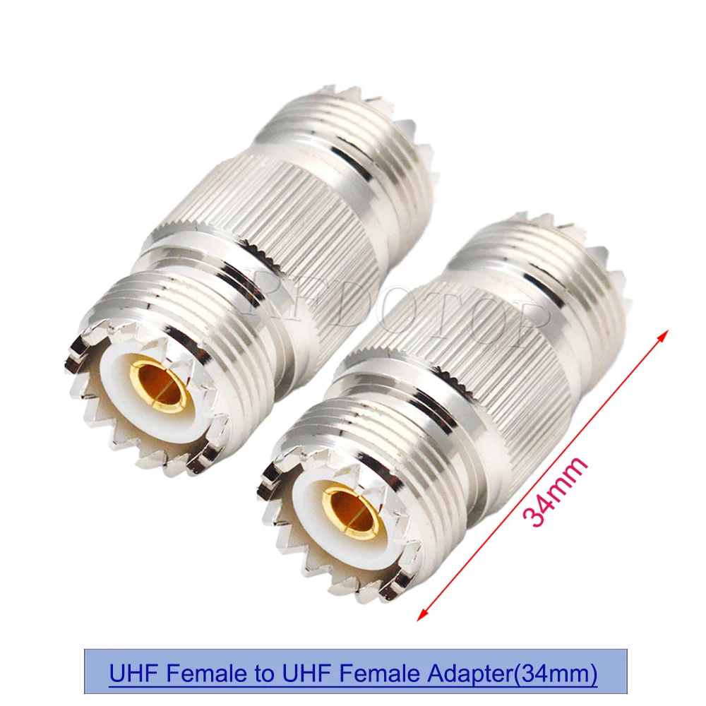 1Pcs 34mm UHF S0239 Female Jack to Female Connectors Coaxial Adapter for CB Ham Radio Antenna SWR Meter Cable Extention 50 Ohm