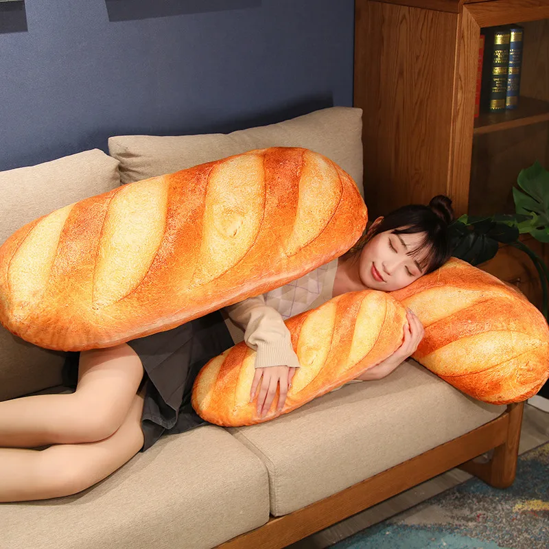 1pc 20~100cm French Bread Plush Pillow Stuffed Printing Images Food Plushie Peluche Party Prop Decor Sleeping Companion Man Gift