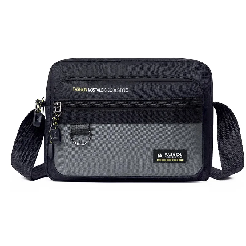 Men's Business Canvas Crossbody Bag Multi-pockets Waterproof Large Capacity Work Travel Shoulder Bags