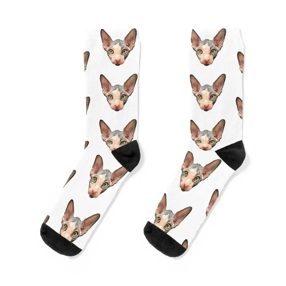 

Sphynx Cat Lover Art Socks Antiskid soccer anime short Socks For Women Men's