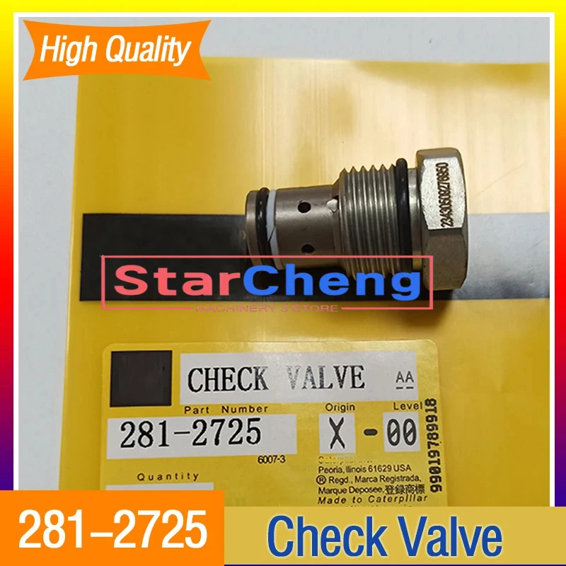 

for CAT Caterpillar Excavator Spare Part 281-2725 Check Valve GP C12 C13 C15 C18 3406E 2812725 Higher Quality Excavator Parts