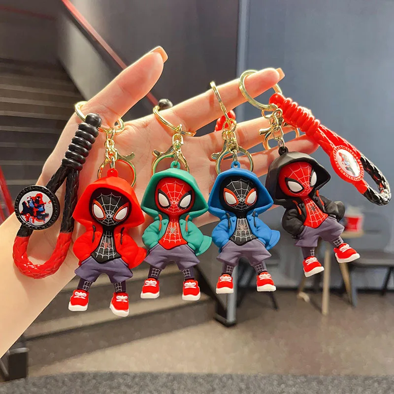 

Marvel Spiderman Keychain Fashion Cartoon Anime Car Key Ring Backpack Pendant Bag Decoration Children Toys Holiday Gifts
