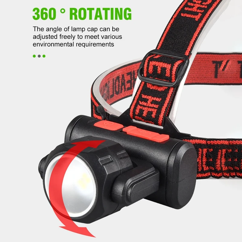 โคมไฟ LED หลอดไฟหน้าหัวไฟฉายปรับได้กันน้ำไฟหน้าสว่างพิเศษสำหรับตั้งแคมป์วิ่งปีนเขาตกปลา