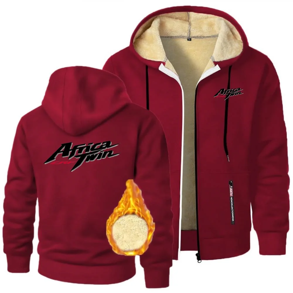 AliExpress NONE Africa Twin Crf Motorcycle Sweatshirts Mens Hoodie Jacket Outdoor Enthusiasts Lambswool Coats Cycling Windproof Thicken Outwear