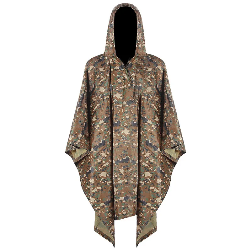 

Multifunctional Outdoor Camouflage Tactical Raincoat, Backpack Cloak, Waterproof Hardshell Cloak, Riding Protective Rain Clothin