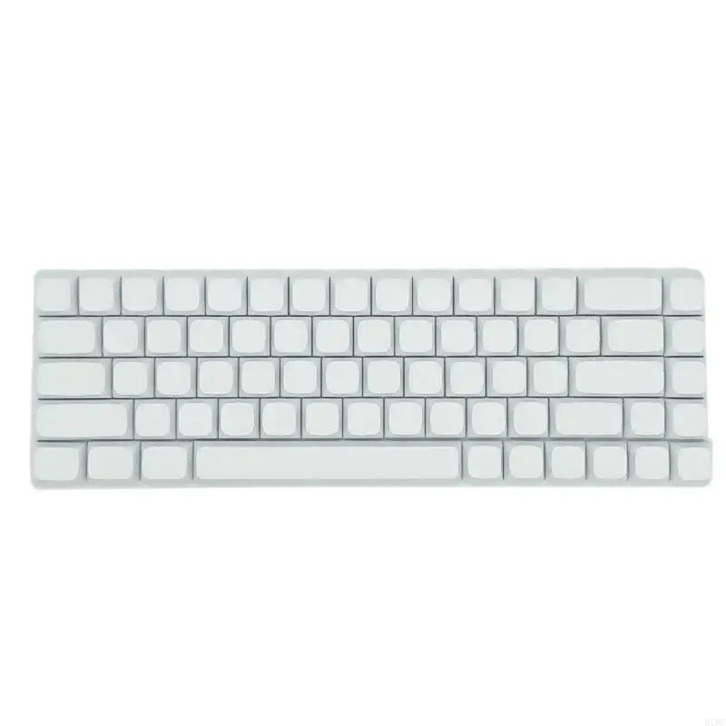 R1WC 68Key Blank Keycaps, Thick PBT White Keycaps for AK680 RK68 DK68 Mechanical Keyboard Minimalistic White Keycap Set